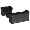 vidaXL 6-tlg. Garten-Sofagarnitur mit Kissen Schwarz Poly Rattan
