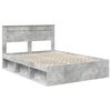 vidaXL Bettrahmen mit Kopfteil Beton 140 x 190 cm Massives Kiefernholz