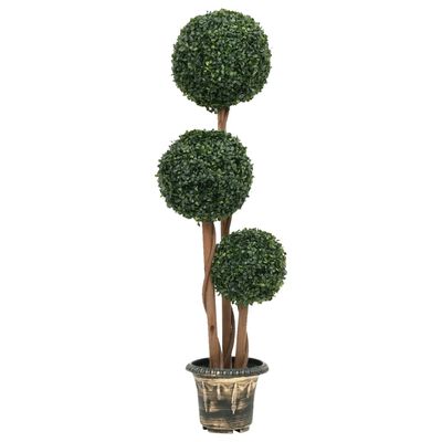 vidaXL Künstlicher Buchsbaum mit Topf Kugelform Grün 119 cm