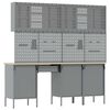 vidaXL Werkbank mit Speicher 10 pcs Schwarz Ingenieure Holz und Stahl