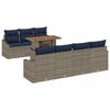vidaXL Garten-Sofa-Set mit Speicher 8 pcs Grau Poly Rattan