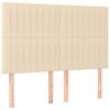 vidaXL Boxspringbett mit Matratze Creme 140x200 cm Stoff