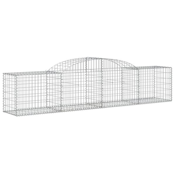 vidaXL Gabionen mit Hochbogen 13 Stk. 300x50x60/80 cm Verzinktes Eisen
