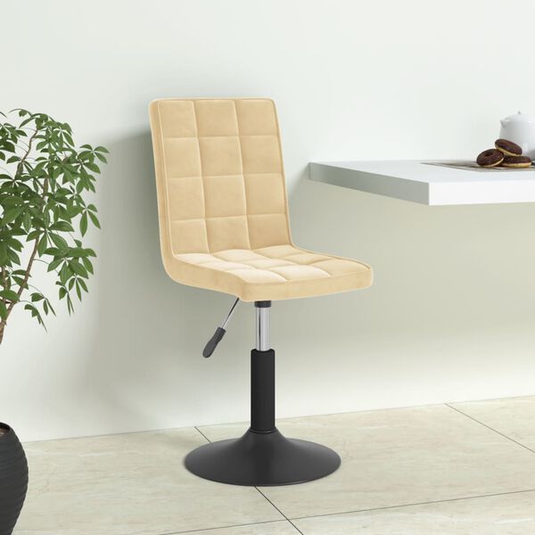 vidaXL Esszimmerst&uuml;hle 6 Stk. Drehbar Creme Samt