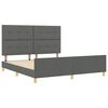 vidaXL Bettgestell mit Kopfteil Dunkelgrau 180 x 200 cm Stoff