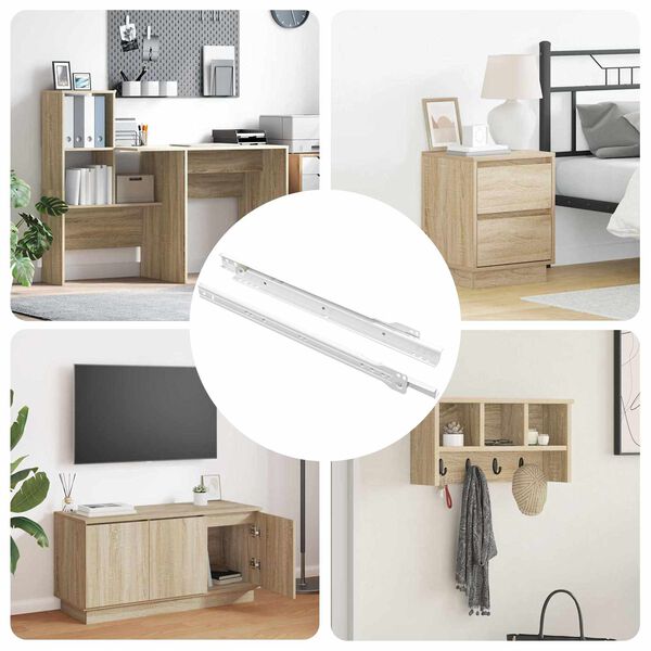 vidaXL Schubladenschiene 2 pcs Wei&szlig; 350 mm Stahl