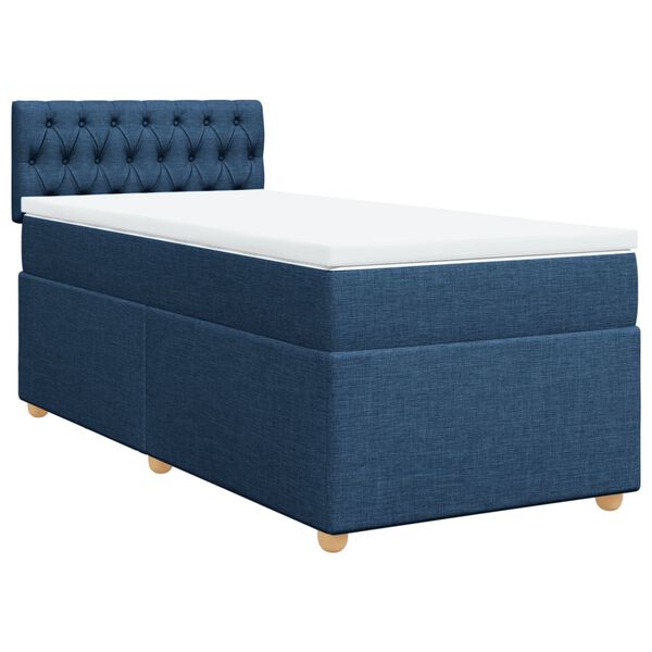 vidaXL Boxspringbett mit Matratze Blau 80x200 cm Stoff
