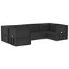 vidaXL 6-tlg. Garten-Lounge-Set mit Kissen Schwarz Poly Rattan