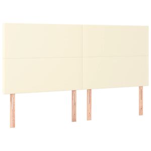 vidaXL Kopfteil Creme 180x5x118/128 cm Kunstleder
