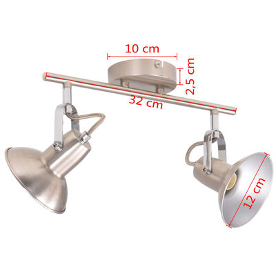 vidaXL Deckenlampe für 2 Glühlampen E14 Silber