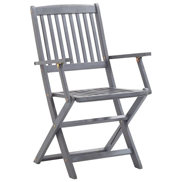 vidaXL Klappbare Gartenst&uuml;hle 8 Stk. mit Kissen Massivholz Akazie