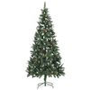 vidaXL K&uuml;nstlicher Weihnachtsbaum Kiefernzapfen Wei&szlig;em Glitzer 210 cm