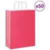 vidaXL Papiertragetaschen 50 Stk. mit Henkeln Rosa 26x12x35 cm