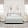 vidaXL LED Boxspringbett mit Matratze Hellgrau 140 x 190 cm Samt