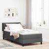 vidaXL Boxspringbett mit Matratze Dunkelgrau 100 x 200 cm Stoff