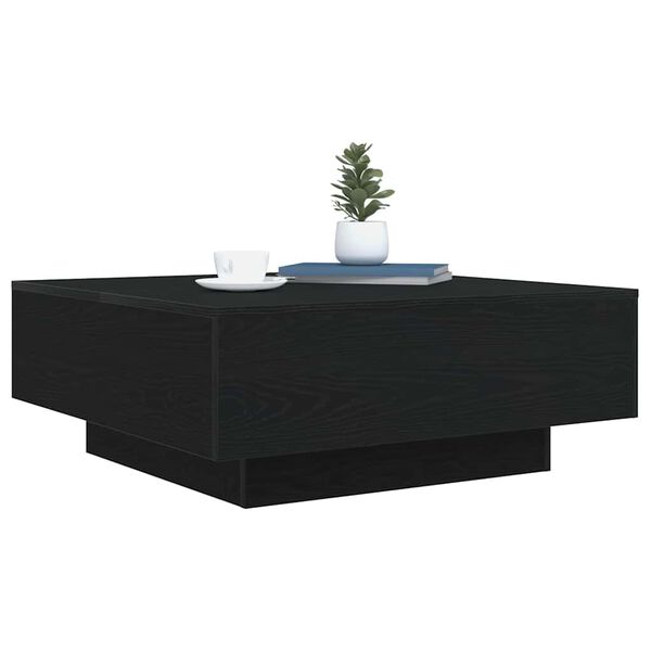 vidaXL Couchtisch Schwarz Eichen-Optik 80 x 80 x 31 cm Holzwerkstoff