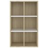 vidaXL B&uuml;cherregal/Sideboard Wei&szlig; und Sonoma-Eiche 66x30x98 cm