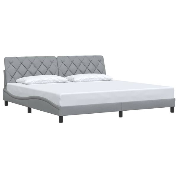 vidaXL Bettgestell ohne Matratze Hellgrau 200x200 cm Stoff