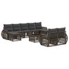 vidaXL Gartensofa-set 10 Stk. Grau und Dunkelgrau Poly-Rattan