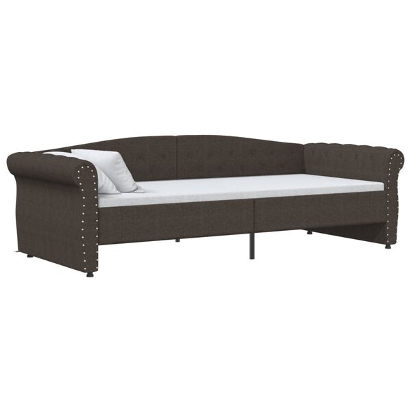 vidaXL Tagesbett USB Dunkelbraun Stoff 90x200 cm