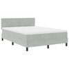 vidaXL LED Boxspringbett mit Matratze Hellgrau 140 x 190 cm Samt