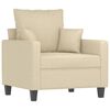 vidaXL 4-tlg. Sofagarnitur mit Kissen Creme Stoff