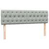 vidaXL Boxspringbett mit Matratze Hellgrau 140x210 cm Samt