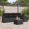 vidaXL Gartensofa-set mit Speicher 6 pcs Schwarz Poly-Rattan