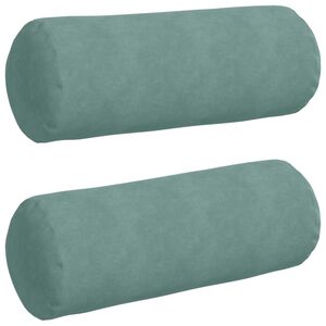 vidaXL Bolsterkissen 2 St&uuml;ck Meergr&uuml;n &Oslash; 25 x 70 cm Cordstoff