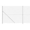 vidaXL Maschendrahtzaun mit Bodenflansch Silbern 1,6x25 m