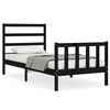 vidaXL Massivholzbett mit Kopfteil Schwarz 100x200 cm