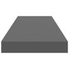 vidaXL Schweberegale 2 Stk. Hochglanz-Grau 80x23,5x3,8 cm MDF