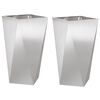 vidaXL Pflanzk&uuml;bel 2 Stk. Silber 40 x 40 x 75 cm Edelstahl
