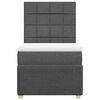 vidaXL Boxspringbett mit Matratze Dunkelgrau 90x200 cm Stoff