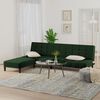 vidaXL Schlafsofa 2-Sitzer mit Hocker Dunkelgr&uuml;n Samt