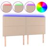 vidaXL LED Kopfteil Cappuccino-Braun 160x5x118/128cm Kunstleder