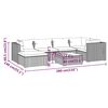 vidaXL 7-tlg. Garten-Lounge-Set mit Kissen Poly Rattan Schwarz