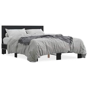 vidaXL Bettgestell Schwarz 120x190 cm Holzwerkstoff und Metall