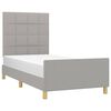 vidaXL Bettgestell ohne Matratze Hellgrau 90x190 cm Stoff