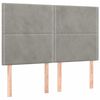vidaXL Boxspringbett mit Matratze & LED Hellgrau 140x200 cm Samt
