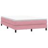 vidaXL Boxspringbett mit Matratze Rosa 160x220 cm Samt