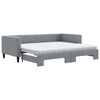 vidaXL Tagesbett Ausziehbar mit Matratze Hellgrau 90x190 cm Stoff