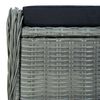 vidaXL Verstellbarer Gartensessel mit Fu&szlig;hocker Poly Rattan Hellgrau