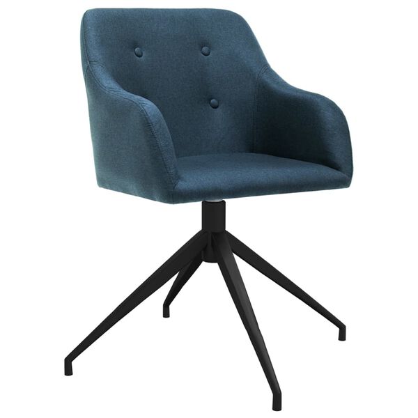 vidaXL Esszimmerst&uuml;hle 6 Stk. Drehbar Blau Stoff