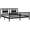 vidaXL Massivholzbett mit Kopfteil Schwarz 200x200 cm
