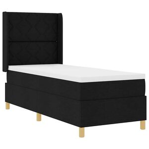vidaXL Boxspringbett mit Matratze Schwarz 140 x 200 cm Stoff