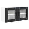 vidaXL Wandglasvitrine PORTO Schwarz 80 x 31 x 40 cm Holzwerkstoff