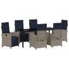 vidaXL Garten Essgruppe 7 stk. Grau Poly-Rattan