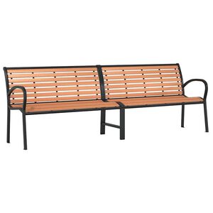 vidaXL Gartenbank Braun 231 cm Holz & Pulverbeschichteter Stahl
