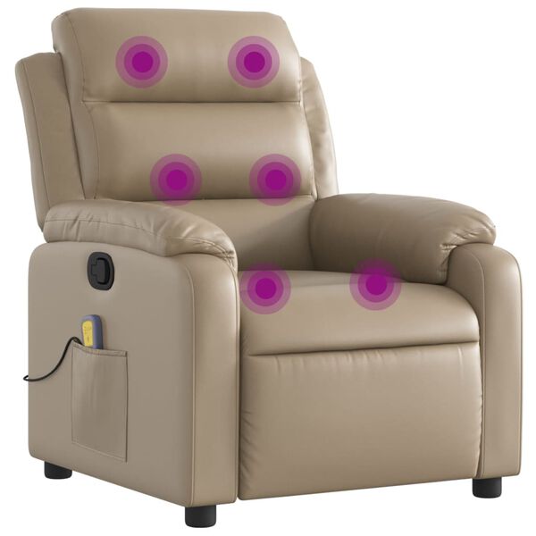 vidaXL Massagesessel Cappuccino-Braun Kunstleder